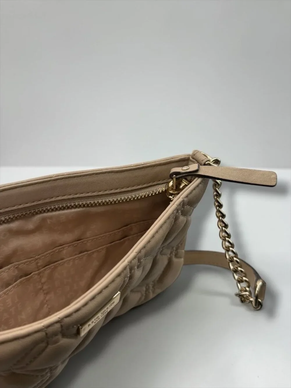 Kate Spade Nude Quilted Leather Geometric Bag